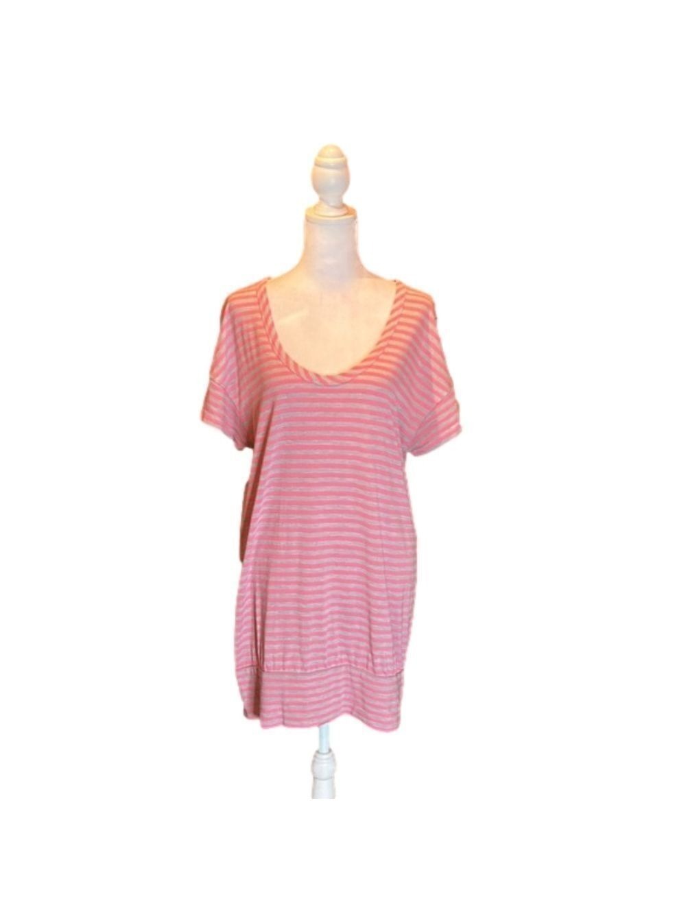JUICY COUTURE Barbie Pink & Gray Striped Slip Dress Size M